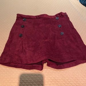 Girls Zara kids suede shorts/skirt Burgundy